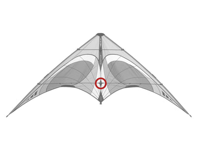 Diagram showing location of the Quantum Center T on the kite.