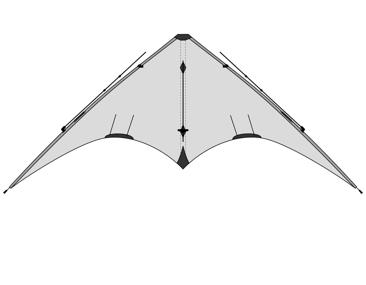 Upper spreader stored at the center-t