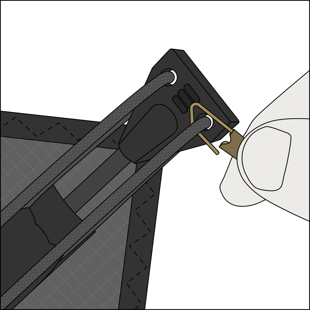 Clip-on Tails attachment diagram from the Hypnotist manual