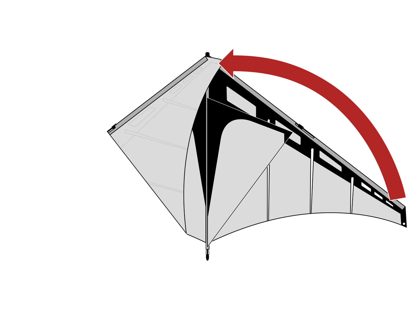 Fold the other wingtip toward the nose