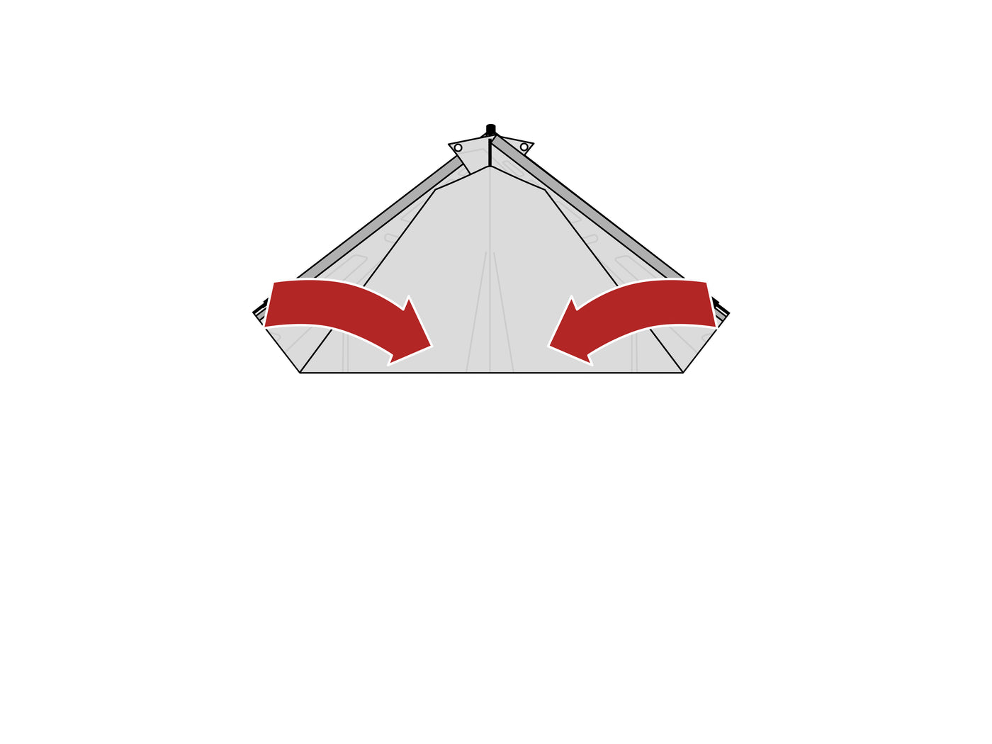 Bring the folded leading edge rods together with the spine