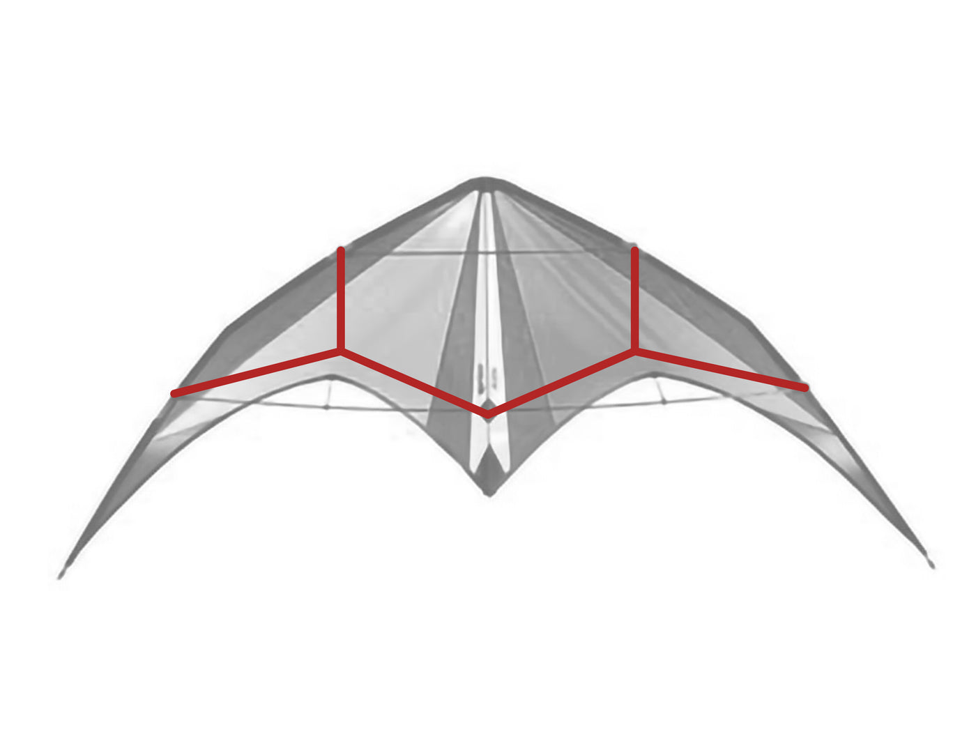 Diagram showing location of the Alien Bridle on the kite.