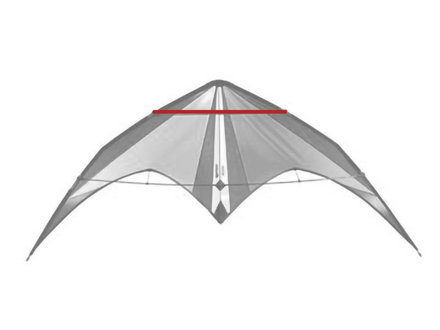 Diagram showing location of the Alien Upper Spreader on the kite.