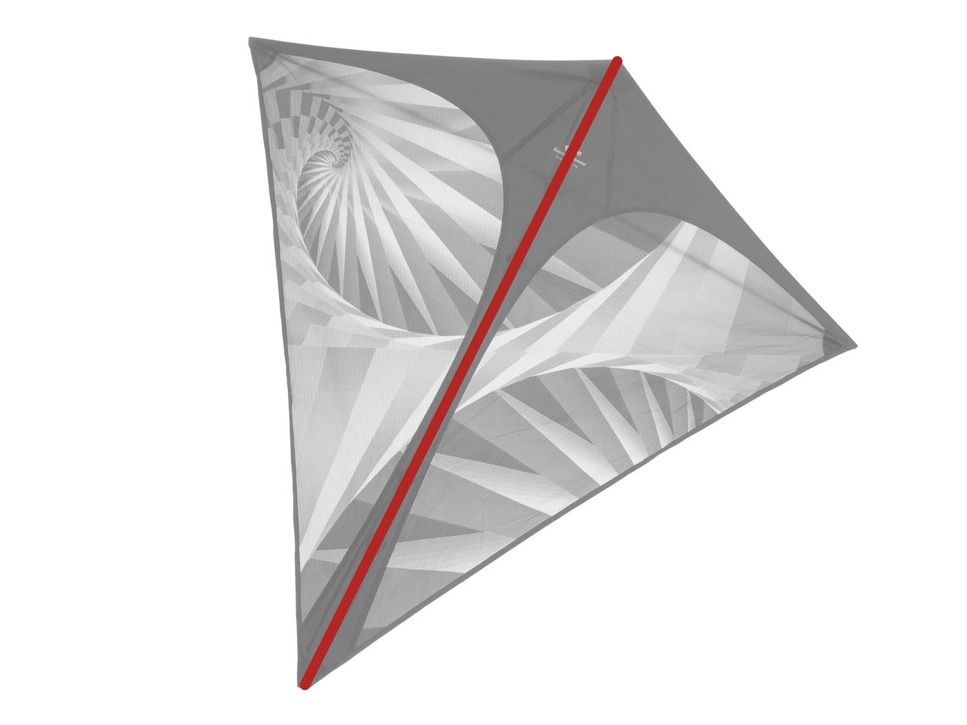 Diagram showing location of the Stowaway Diamond Spine on the kite.
