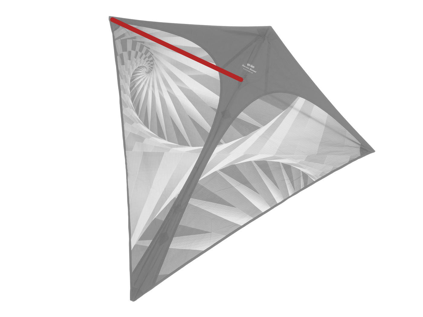 Diagram showing location of the Stowaway Diamond Spreader on the kite.