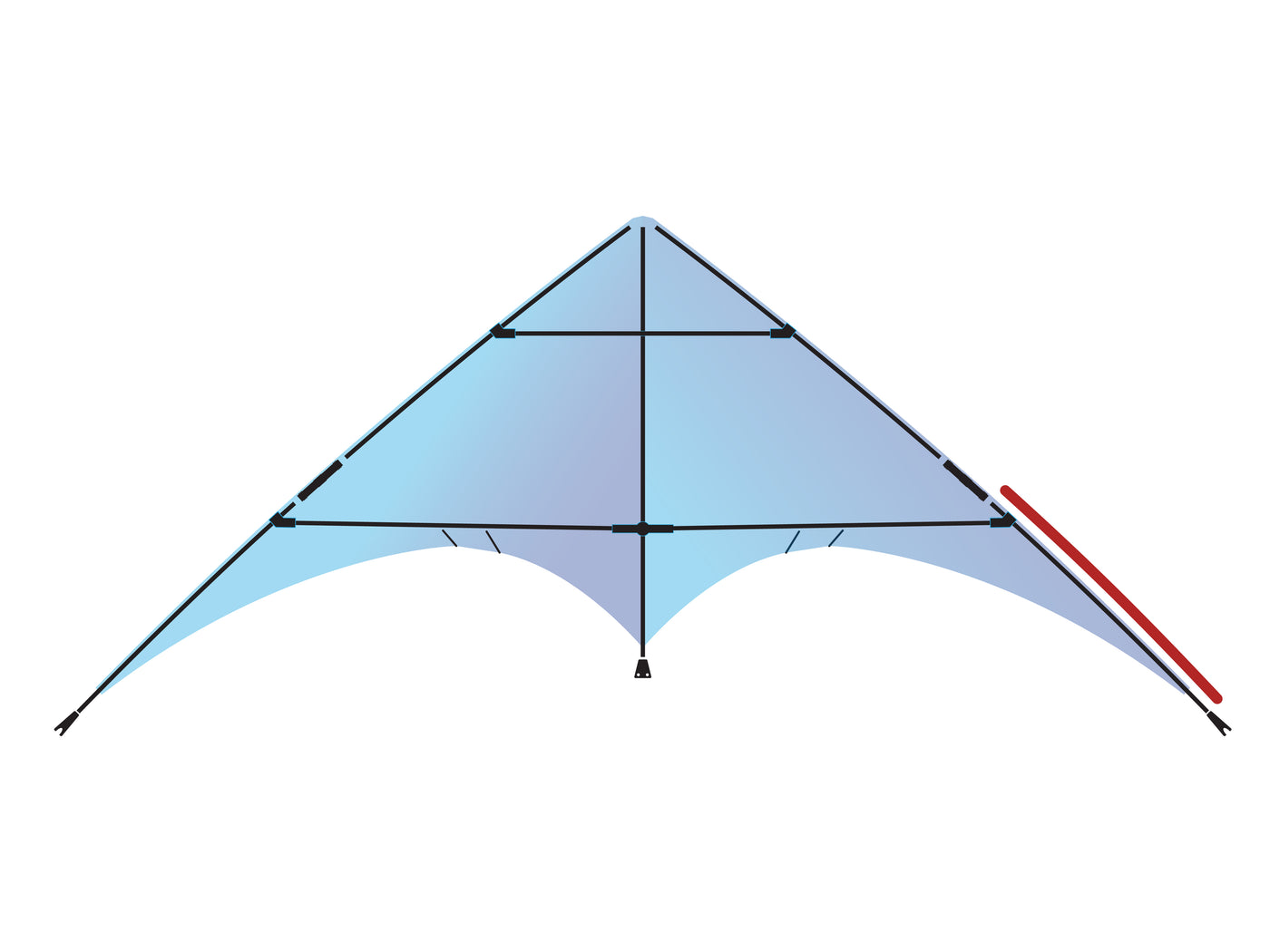 Diagram showing location of the Illusion (Vented) Lower Leading Edge on the kite.