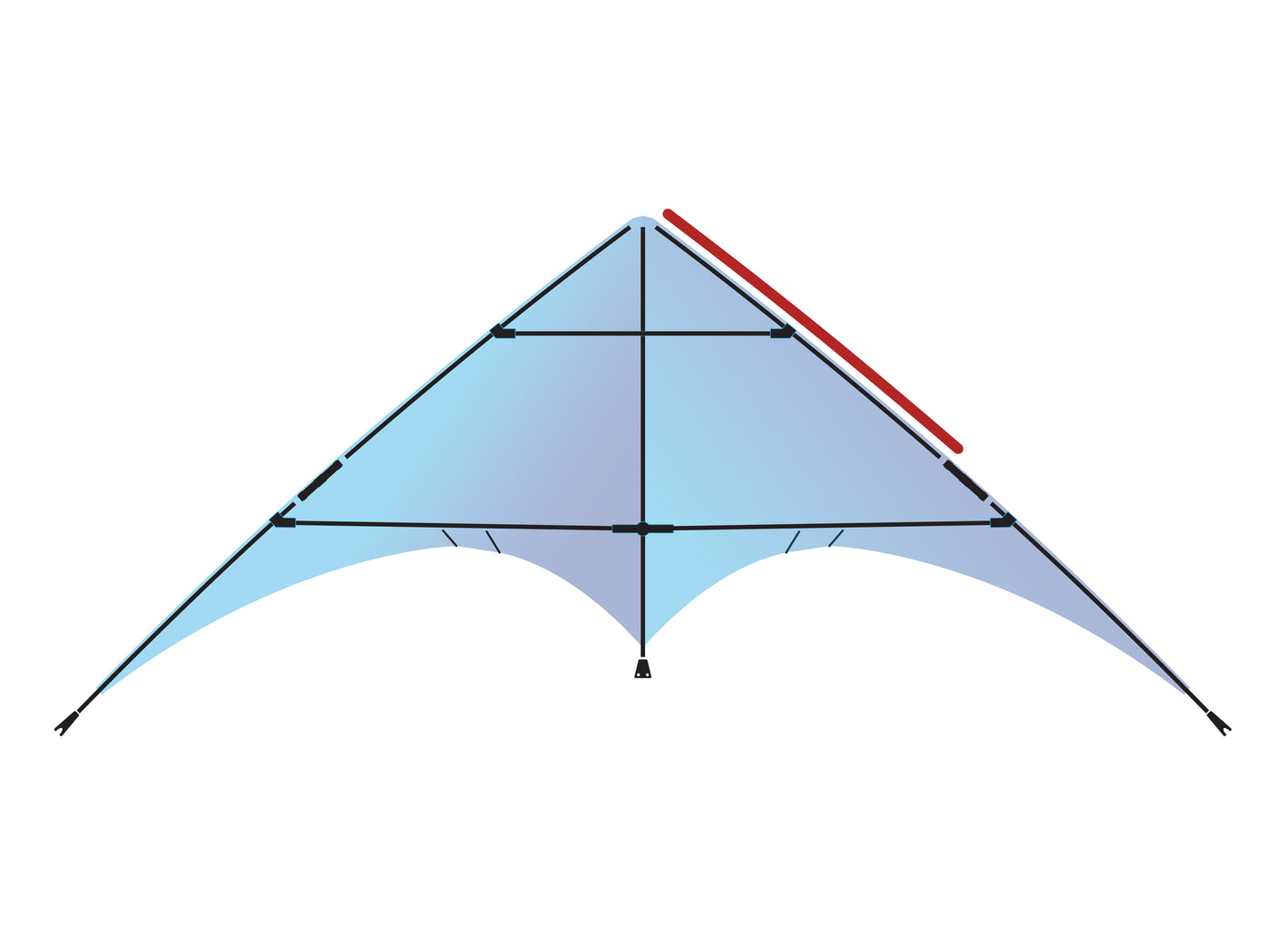 Diagram showing location of the Illusion (Vented) Upper Leading Edge on the kite.