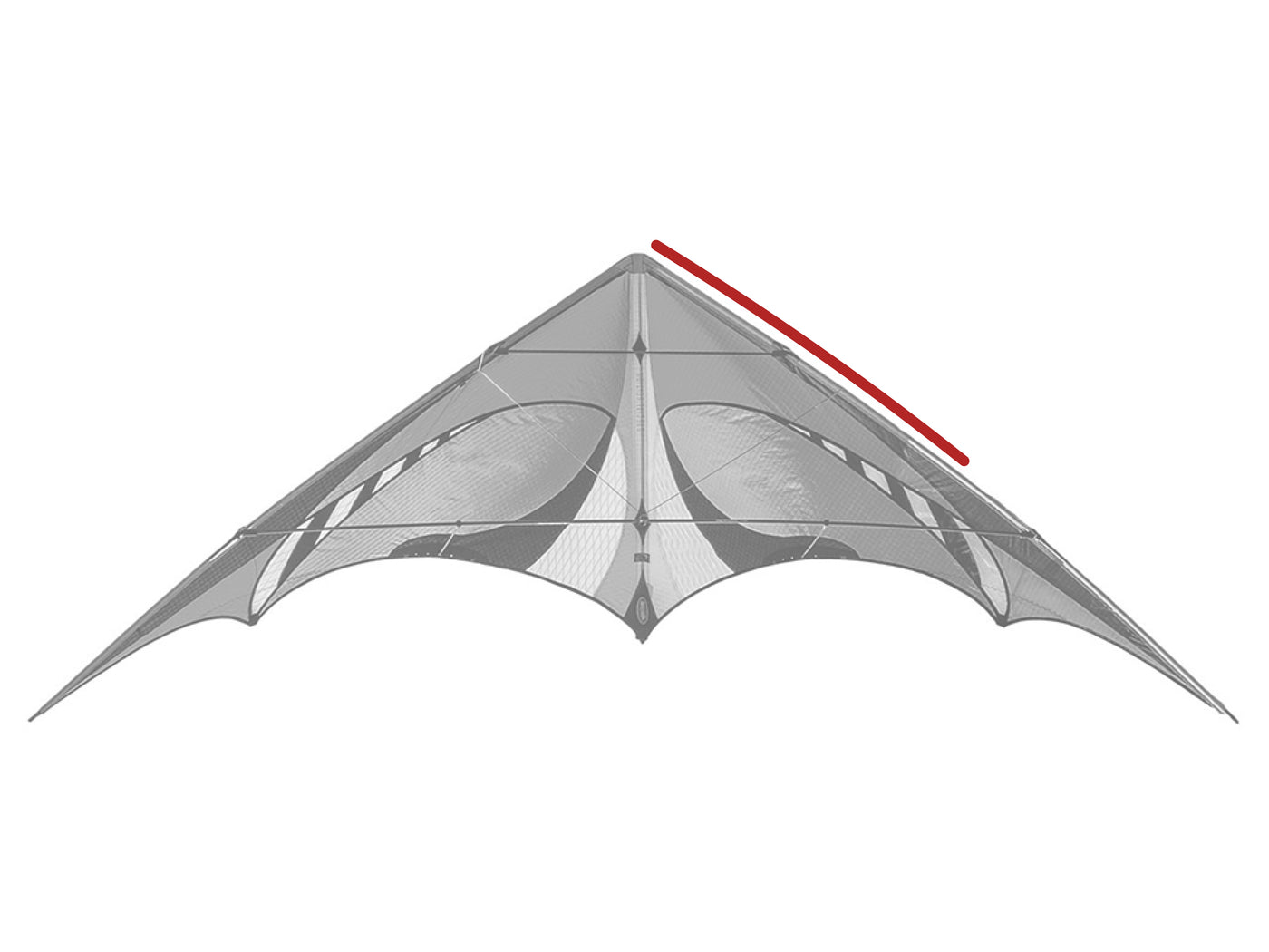 Diagram showing location of the E3 Upper Leading Edge on the kite.