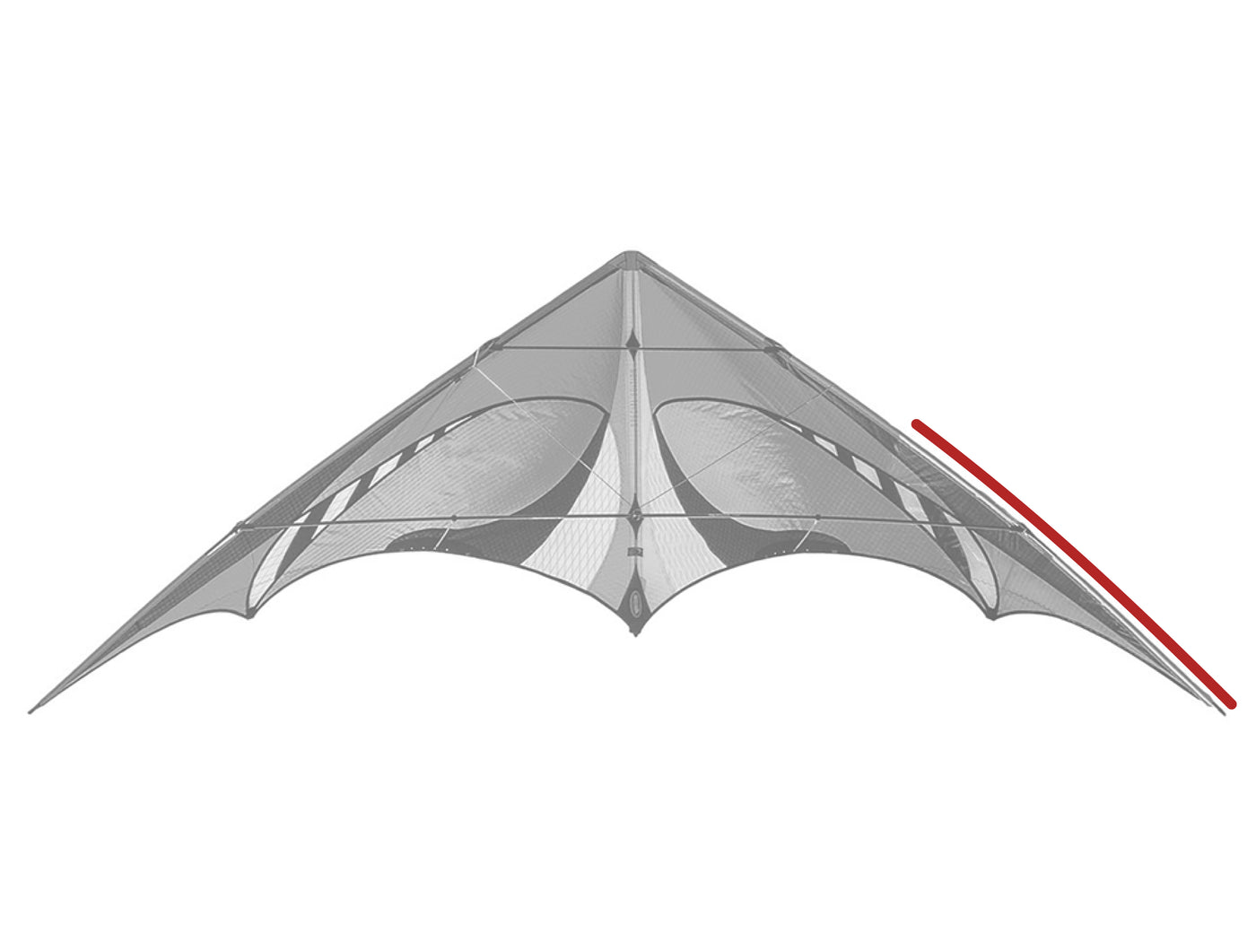 Diagram showing location of the E3 Lower Leading Edge on the kite.