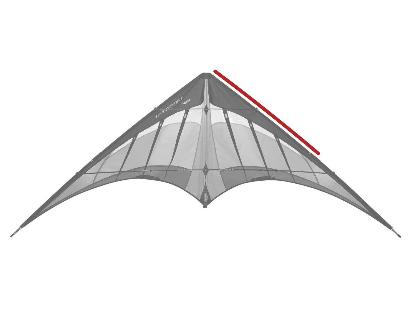 Diagram showing location of the Hypnotist Upper Leading Edge on the kite.