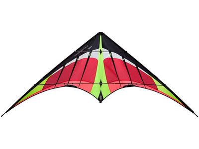 Fire Hypnotist stunt kite on white background