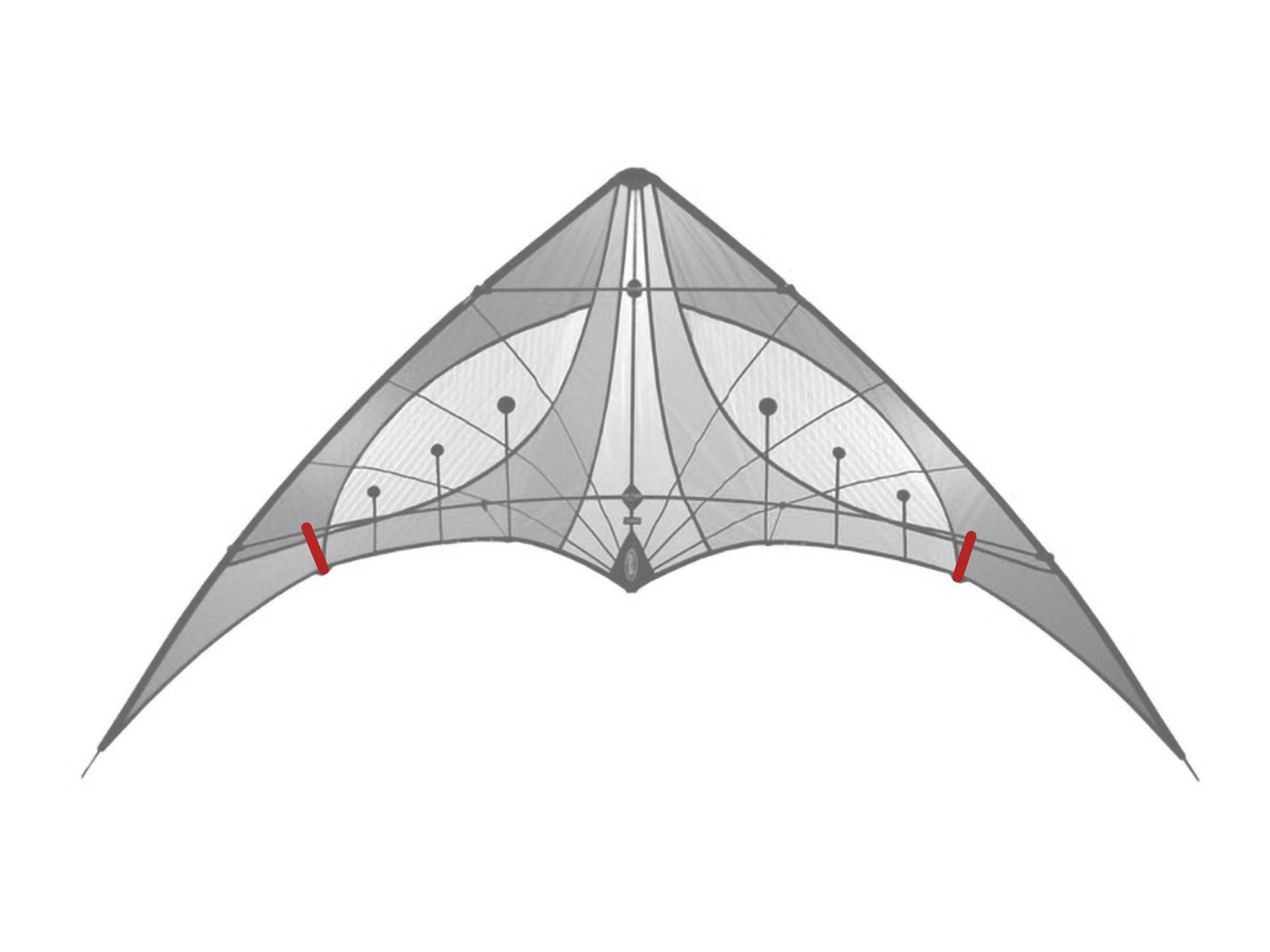 Diagram showing location of the I2K Standoffs (Outer) on the kite.