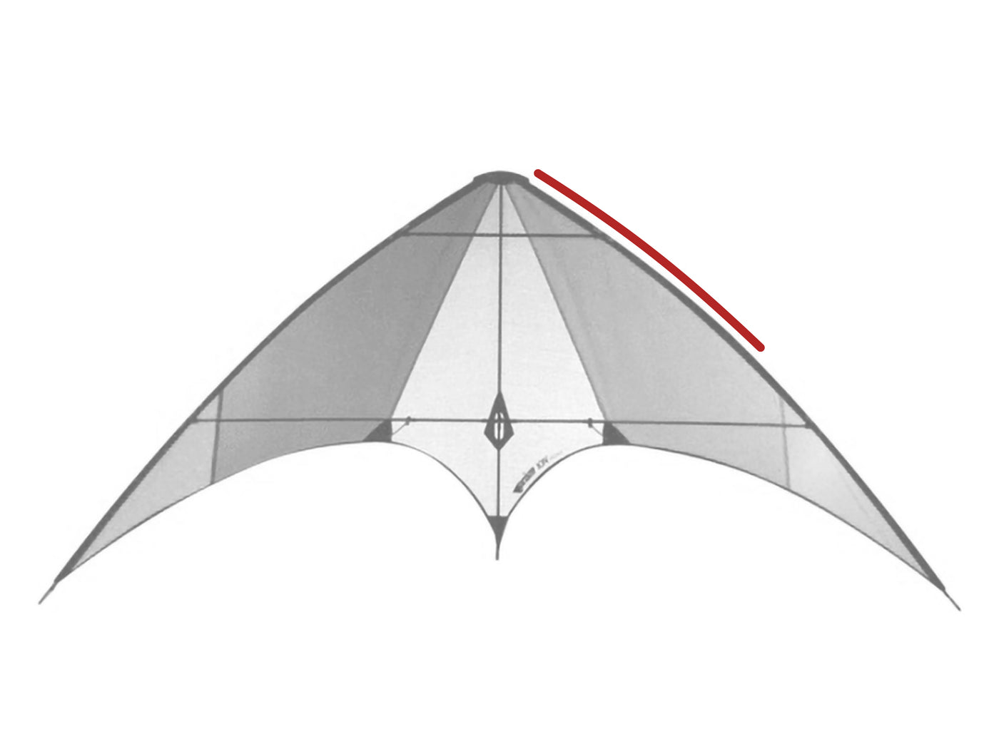 Diagram showing location of the Ion Upper Leading Edge on the kite.