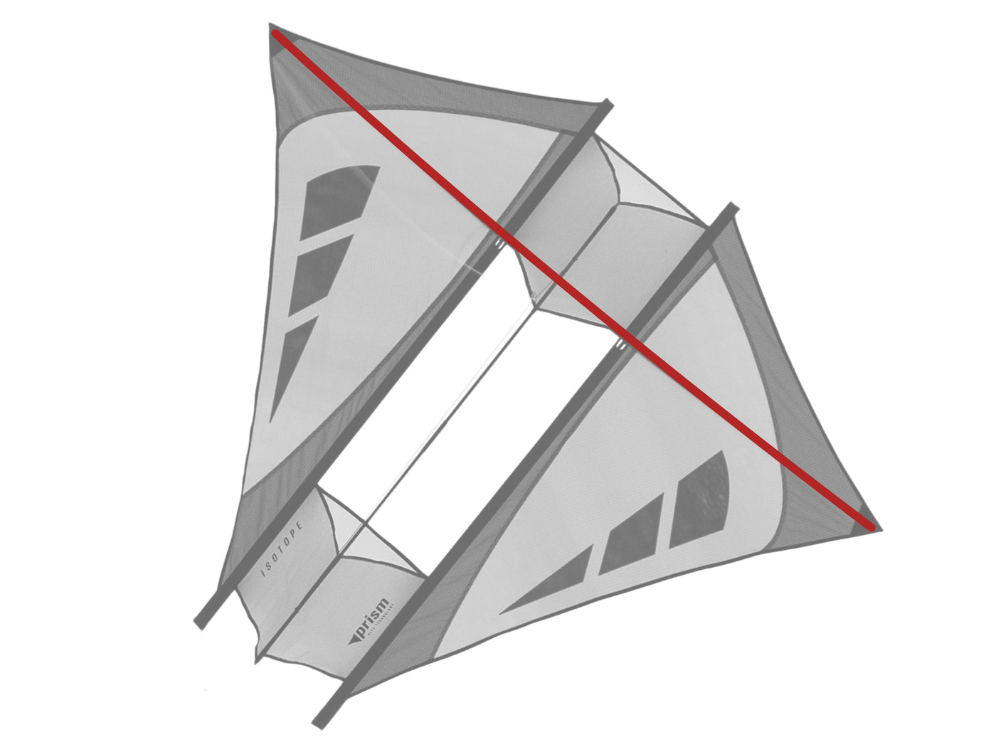 Diagram showing location of the Isotope Spreader on the kite.