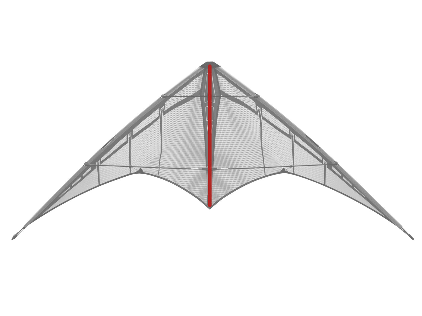 Diagram showing location of the Jazz Spine on the kite.