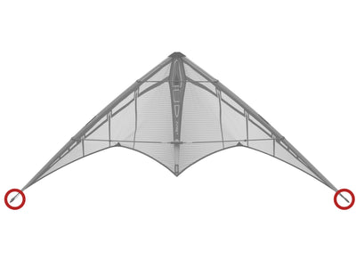 Diagram showing location of the Jazz Wingtip Nock on the kite.