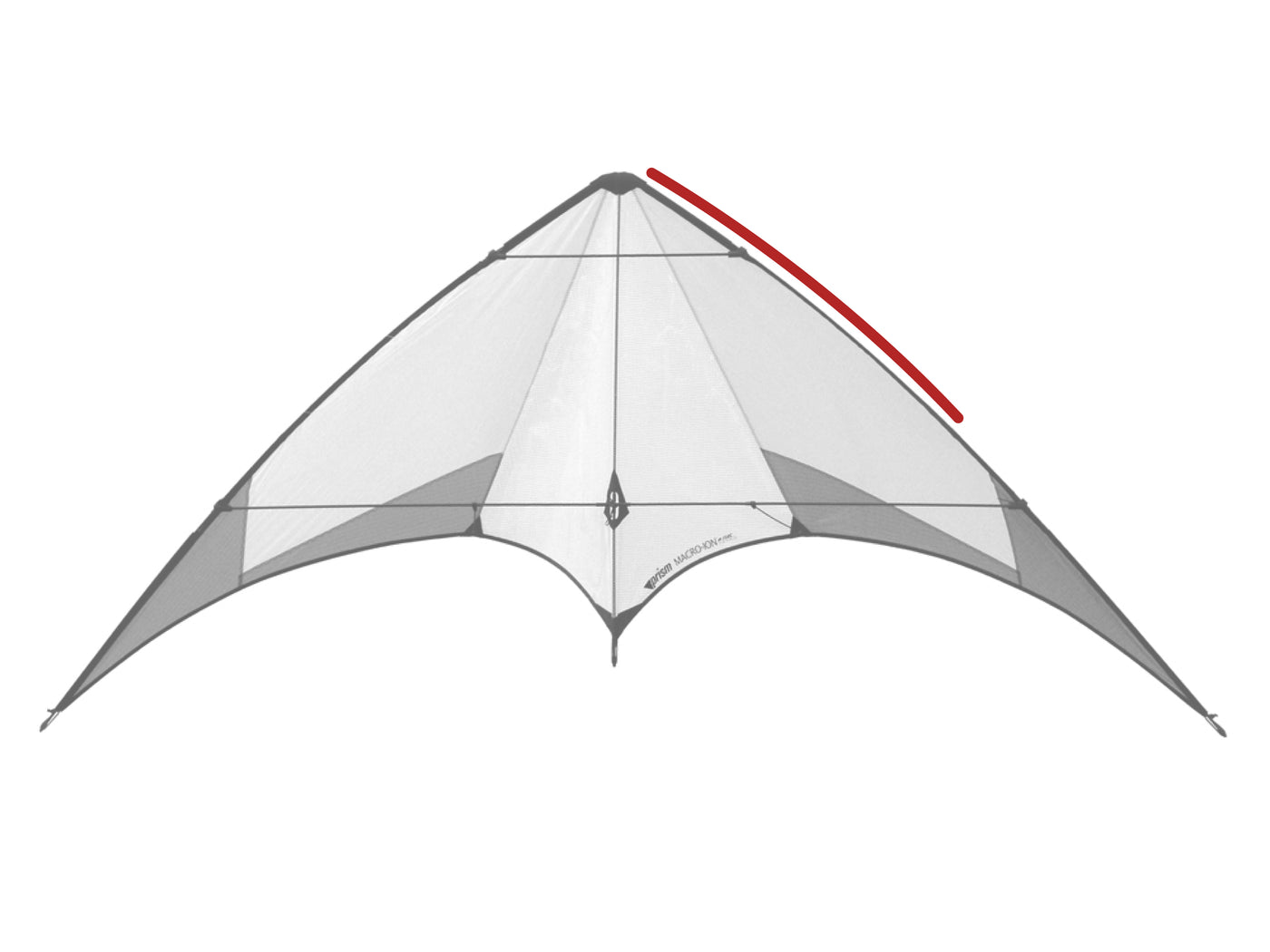 Diagram showing location of the Macro Ion Upper Leading Edge on the kite.