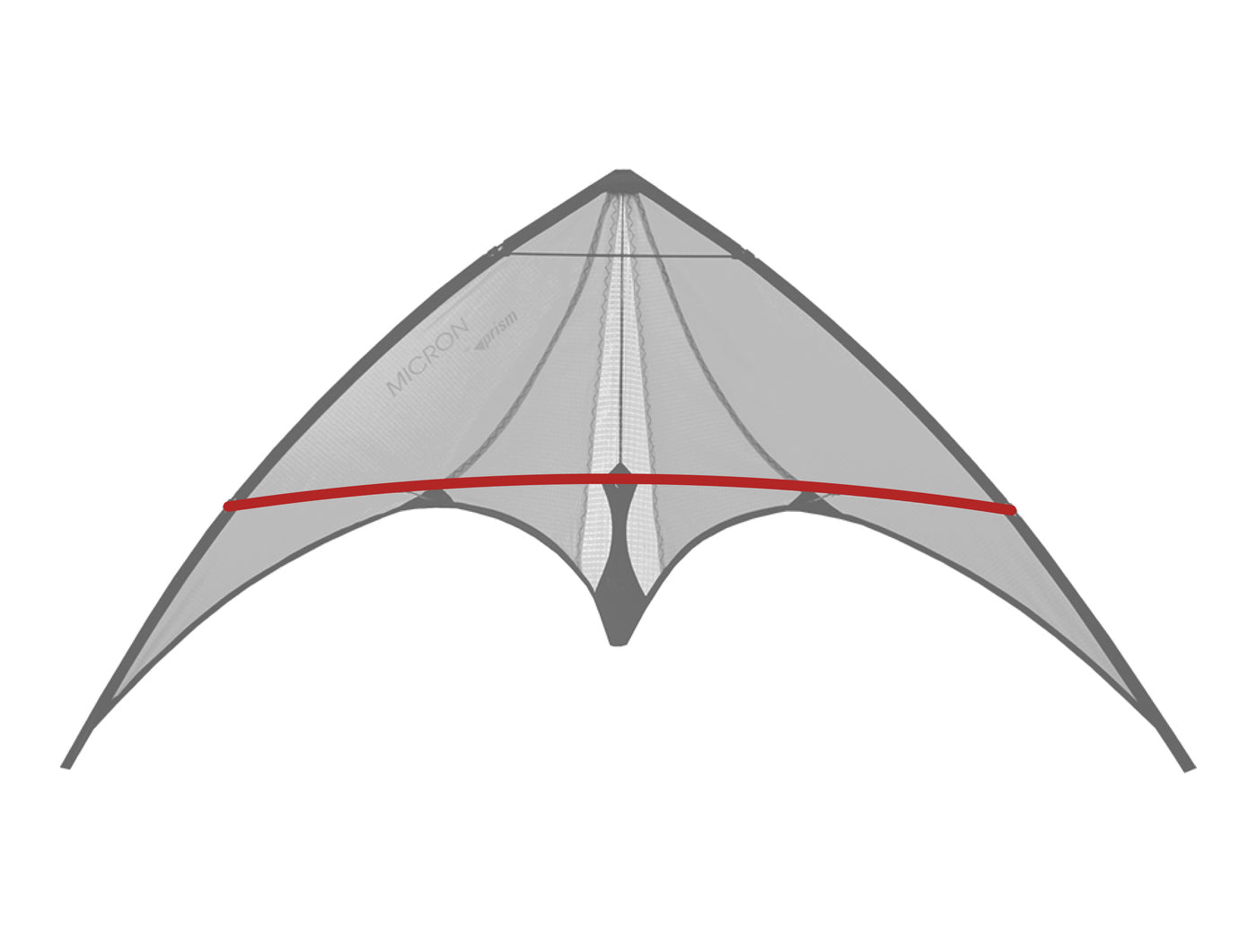 Diagram showing location of the Micron Lower Spreader on the kite.