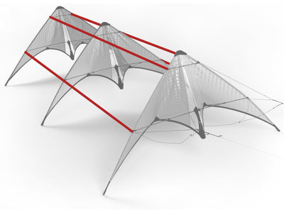 Diagram showing location of the Neutrino Stack Lines on the kite.