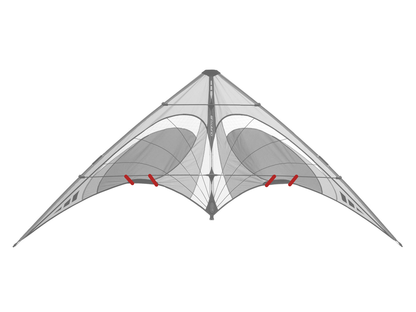 Diagram showing location of the Quantum Standoffs on the kite.
