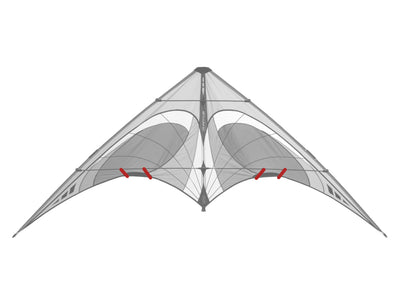 Diagram showing location of the Quantum Standoffs on the kite.