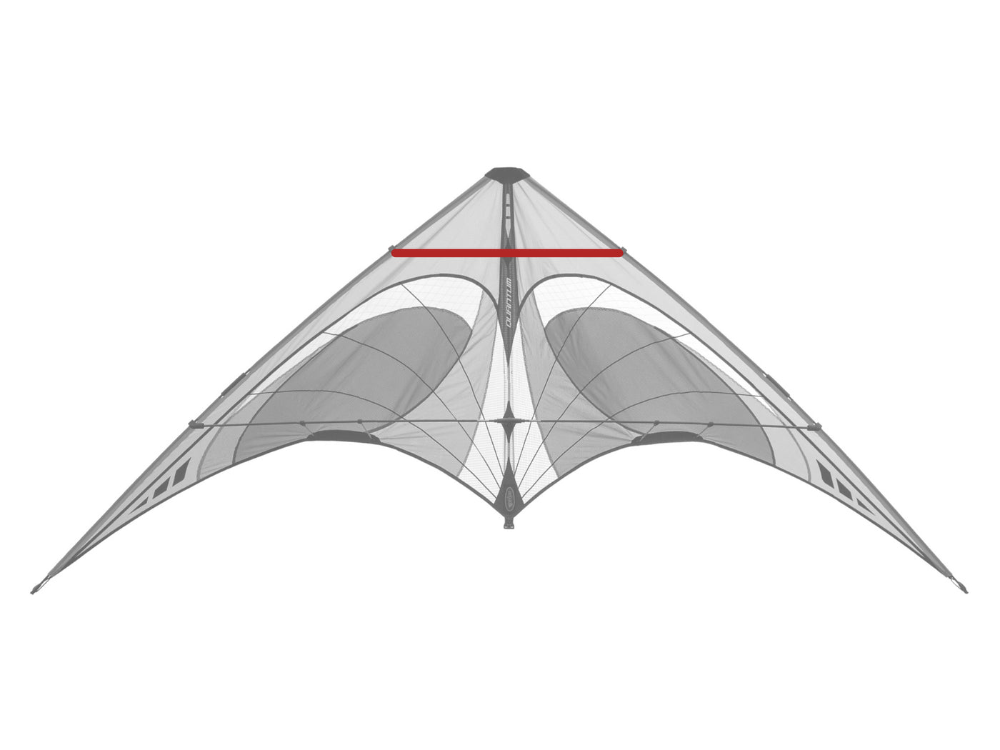 Diagram showing location of the Quantum Upper Spreader on the kite.