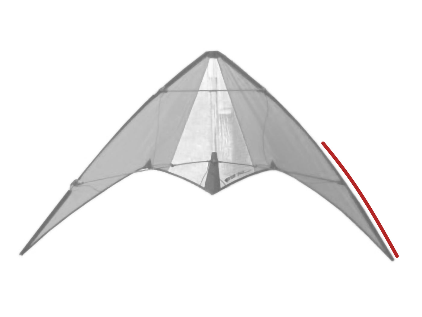 Diagram showing location of the Spark (Carbon) Lower Leading Edge on the kite.