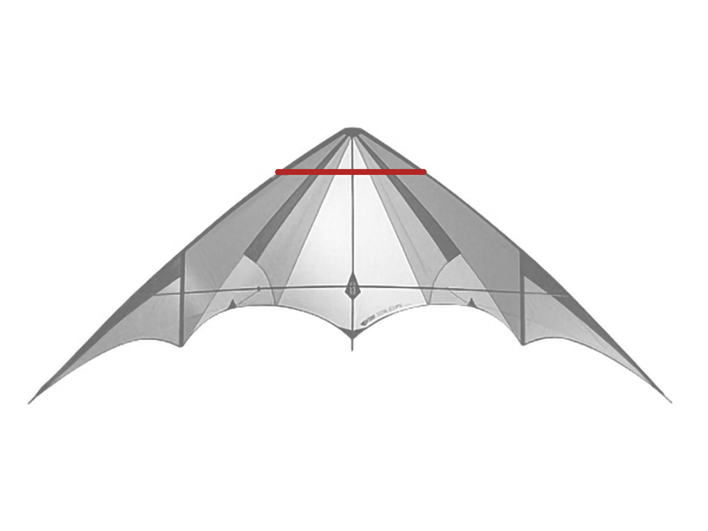 Diagram showing location of the Total Eclipse Upper Spreader on the kite.