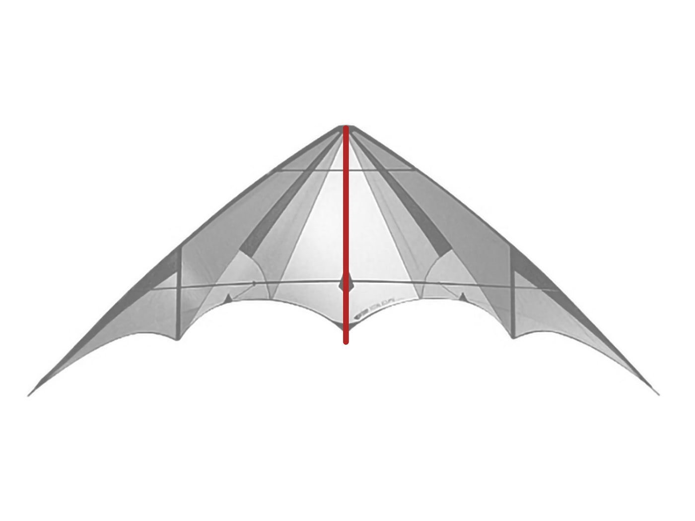 Diagram showing location of the Total Eclipse Spine on the kite.