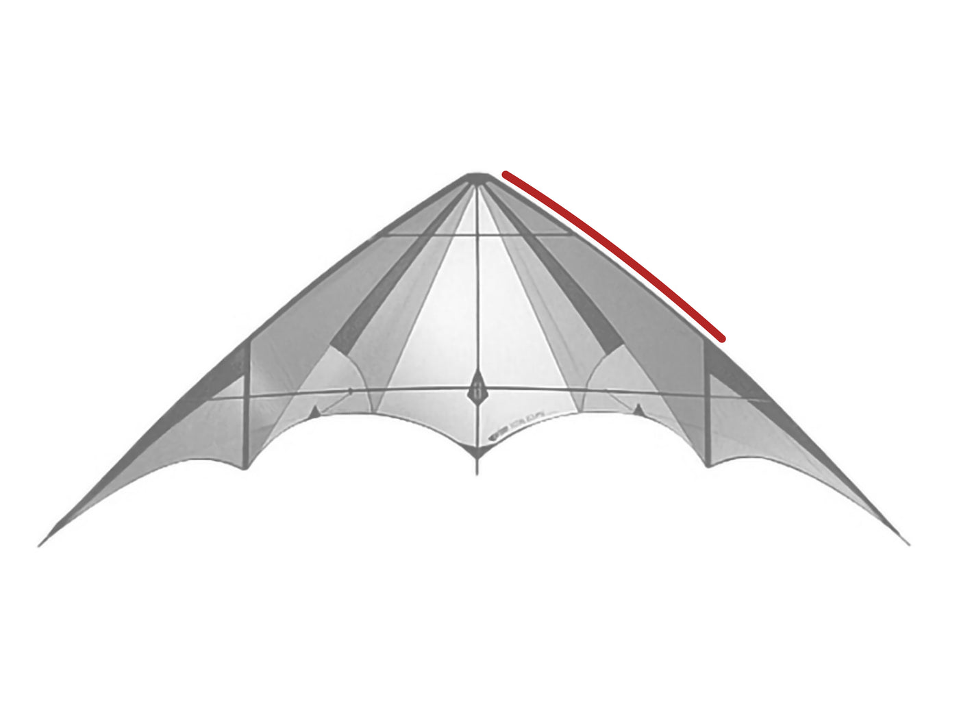 Diagram showing location of the Total Eclipse Upper Leading Edge on the kite.