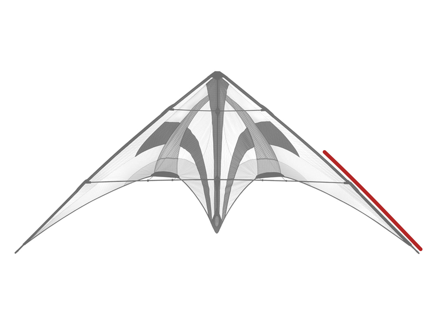 Diagram showing location of the Zephyr Lower Leading Edge on the kite.