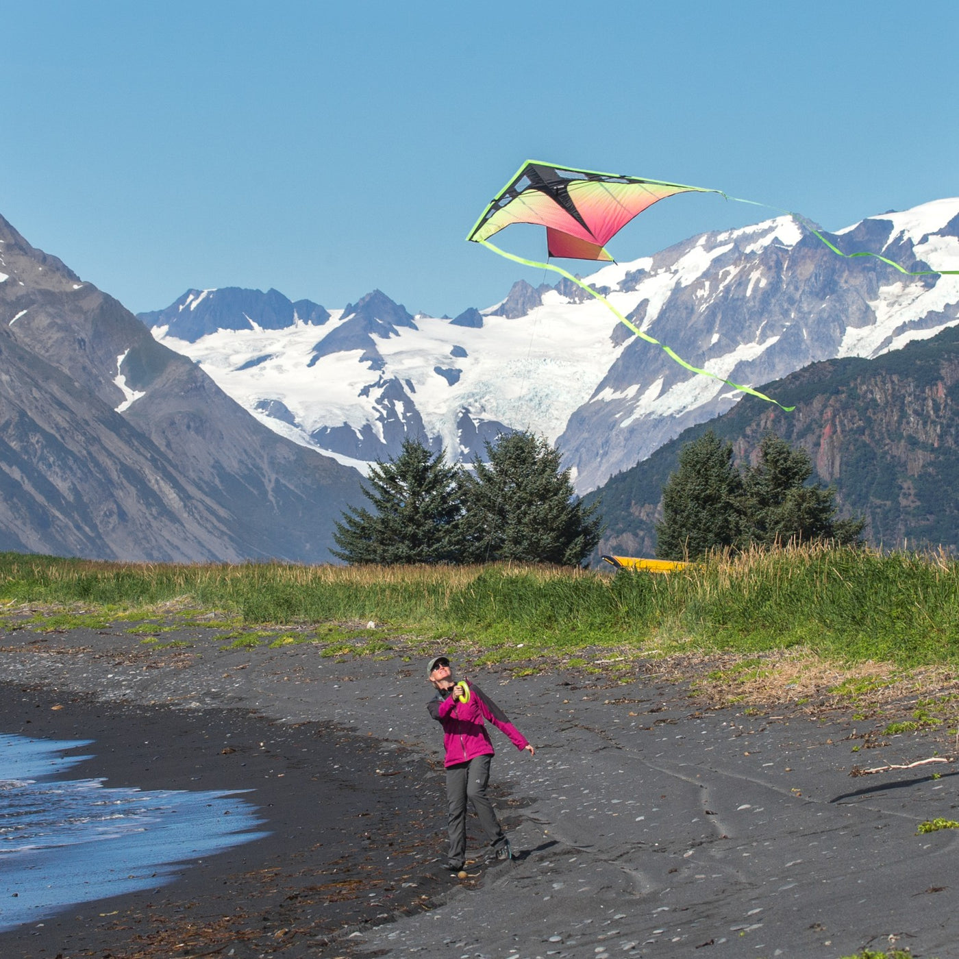 Woman flying Zenith 7 delta in Alaska
